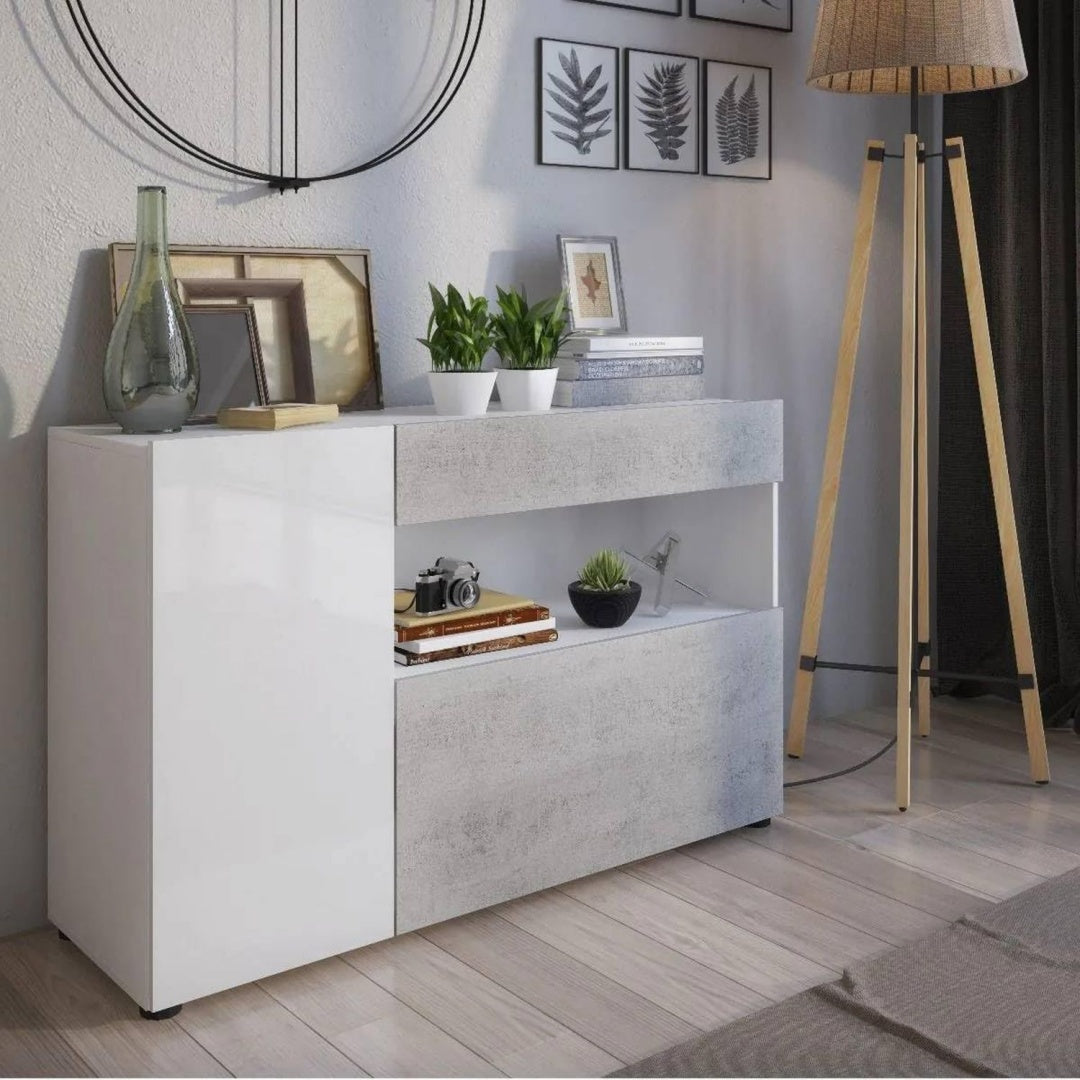 Stile raffinato credenze in legno salvaspazio bianco