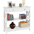 Stile raffinato console e tavoli da divano in legno bianco
