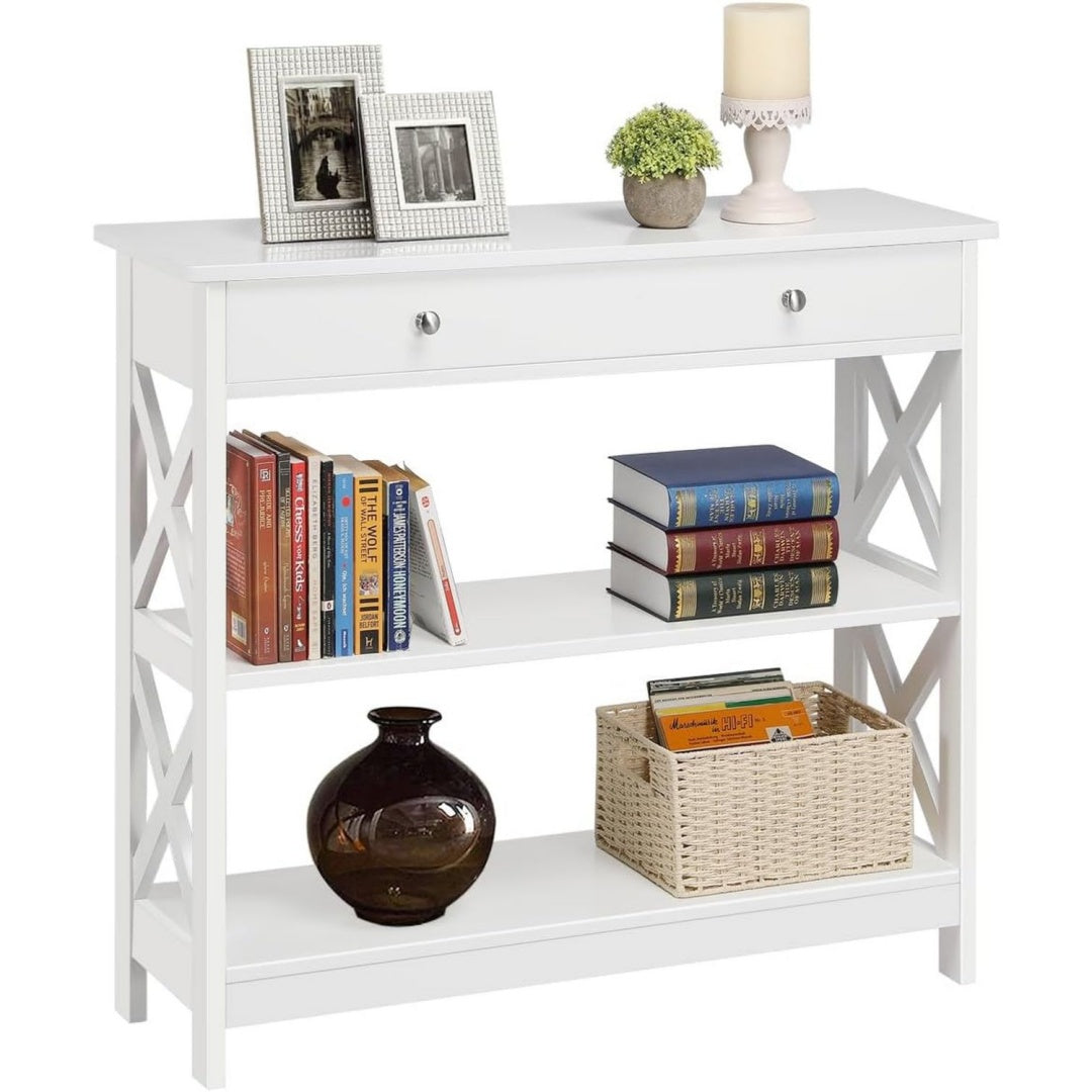 Stile raffinato console e tavoli da divano in legno bianco