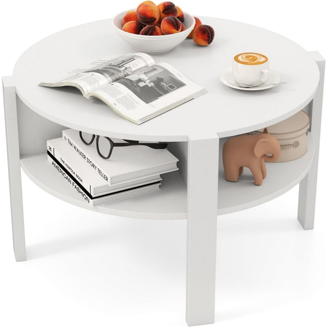 Stile raffinato tavolini da caff猫 in legno antiscivolo bianco