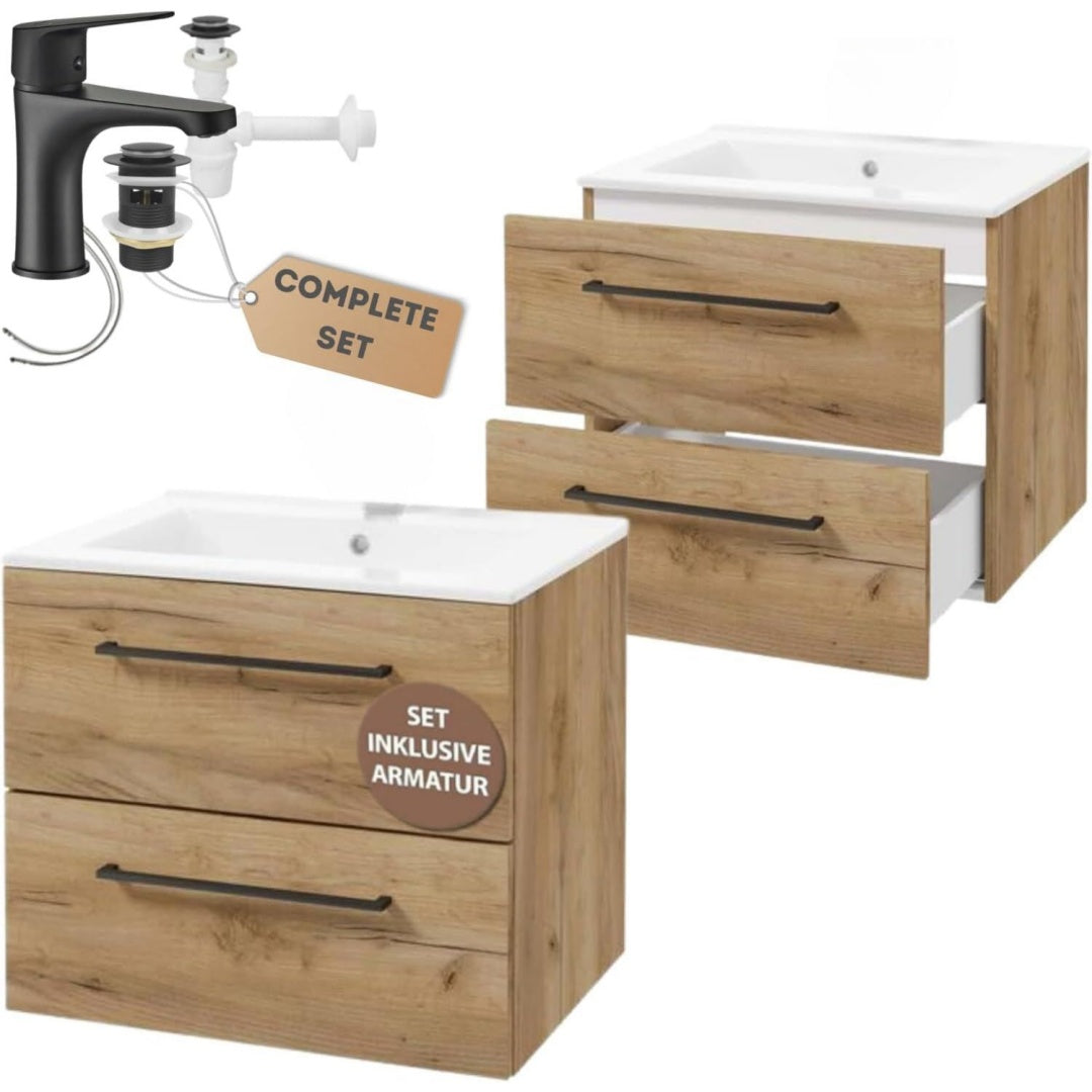 Finitura armoniosa mobiletti con lavabo in legno nero